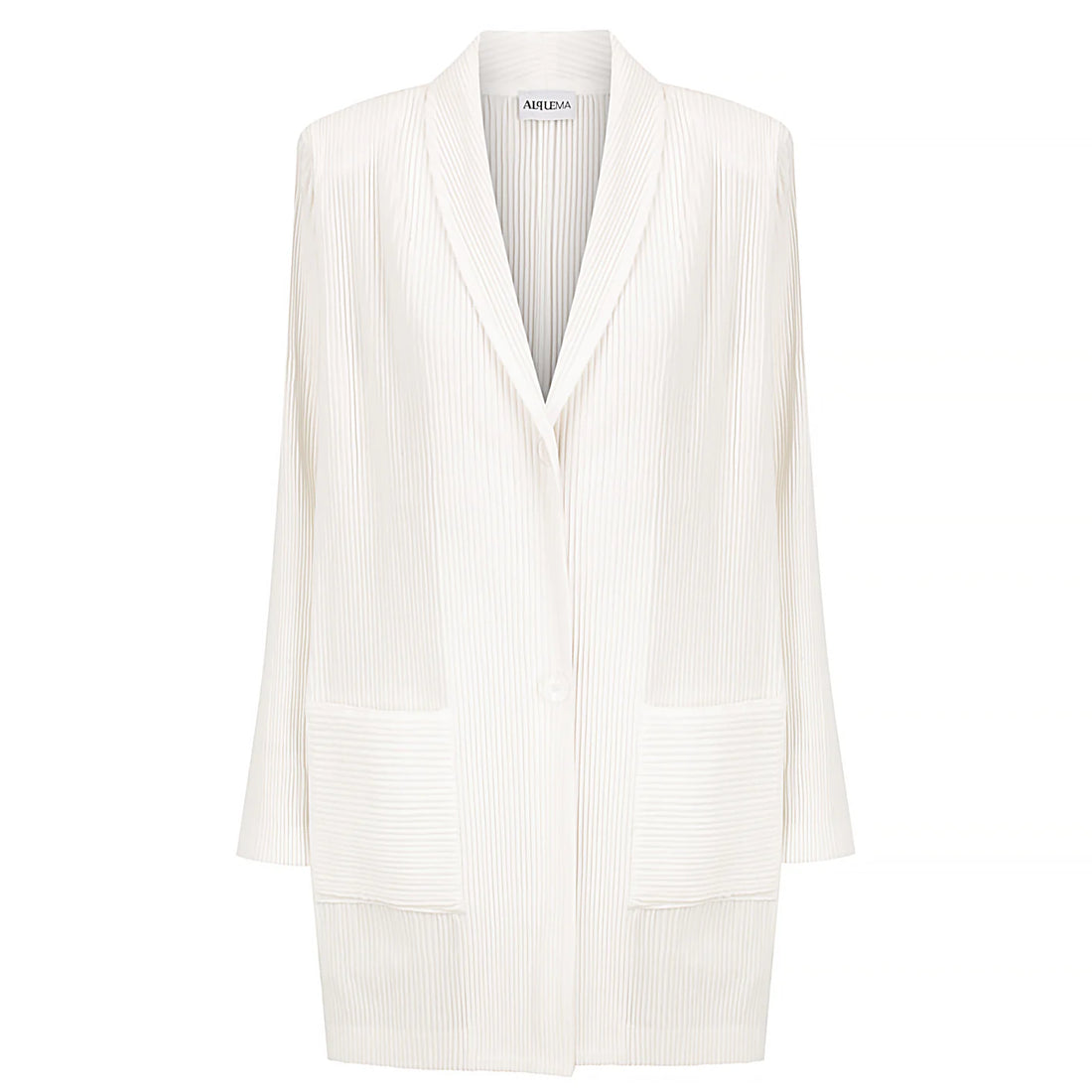 Plisse Blazer White