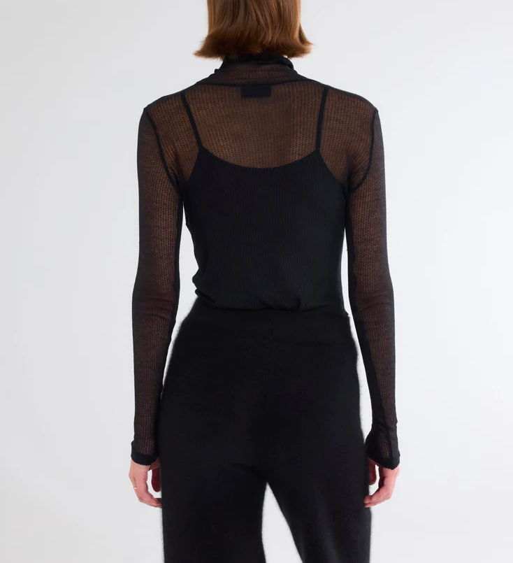 Micro Modal Laser Cut Cashmere L/S Turtleneck