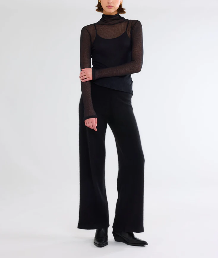 Micro Modal Laser Cut Cashmere L/S Turtleneck