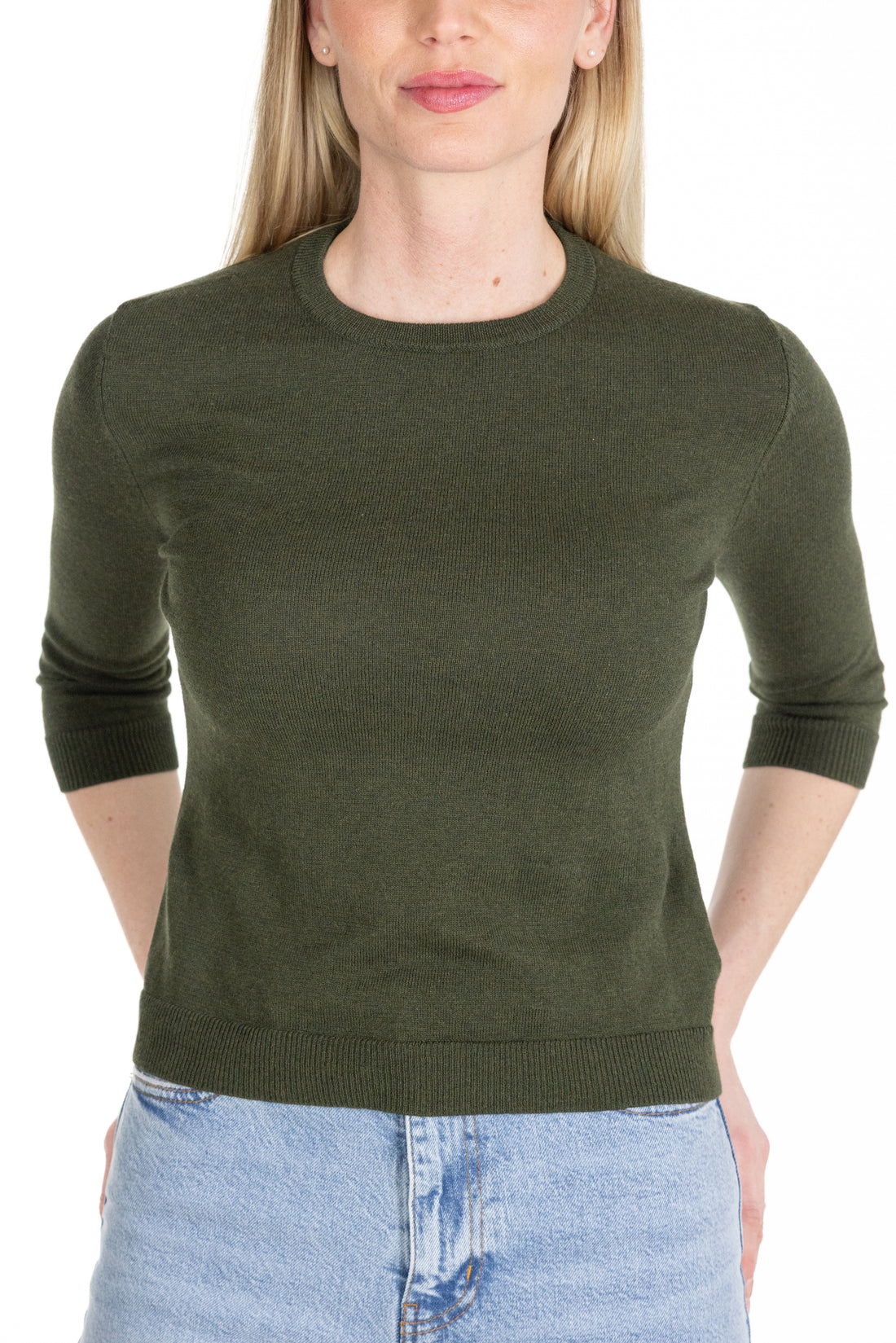 Avery 3/4 Sleeve Crew Deep Olive