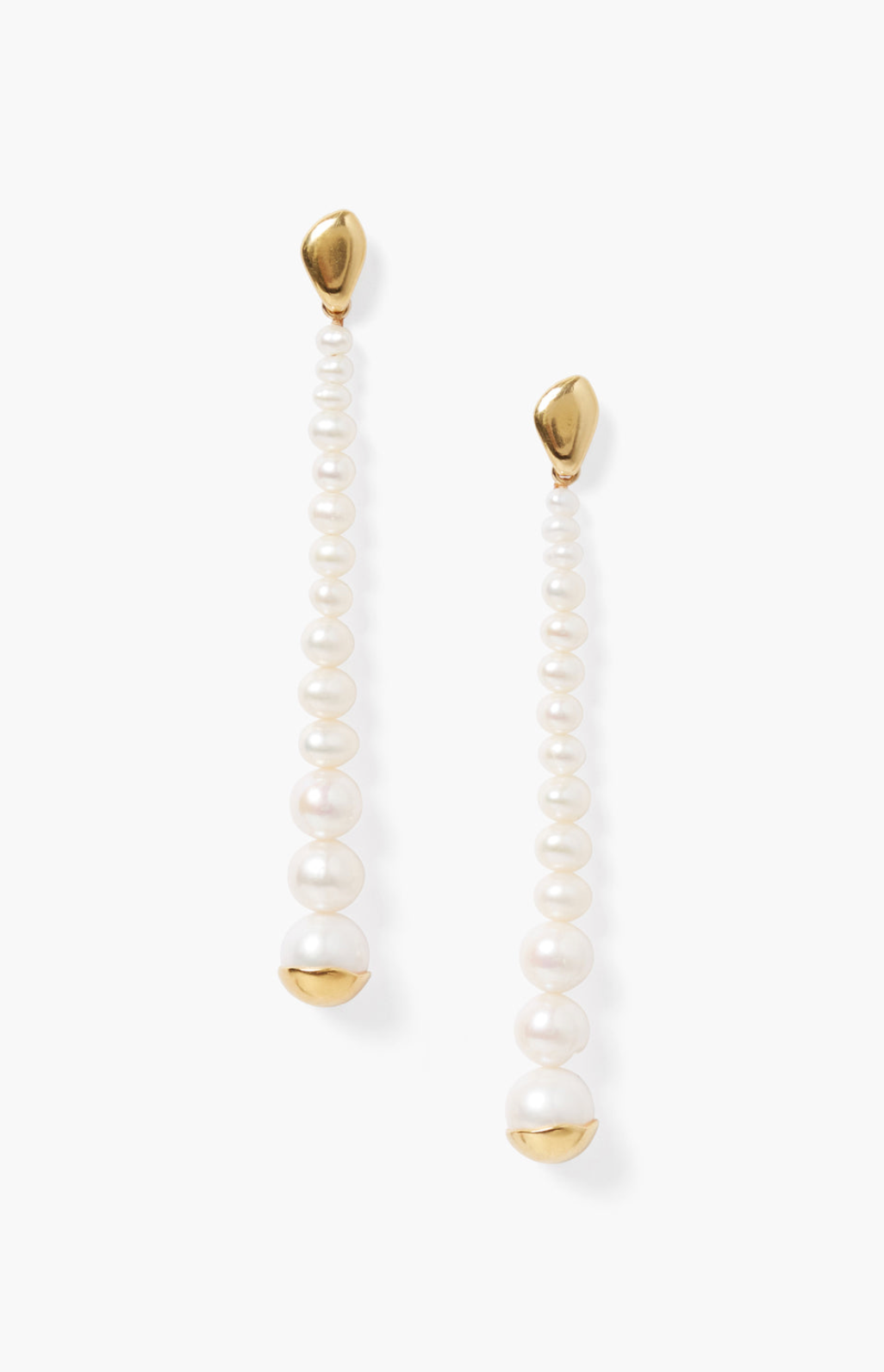 EARRING LONG WHITE PEARLS DROP