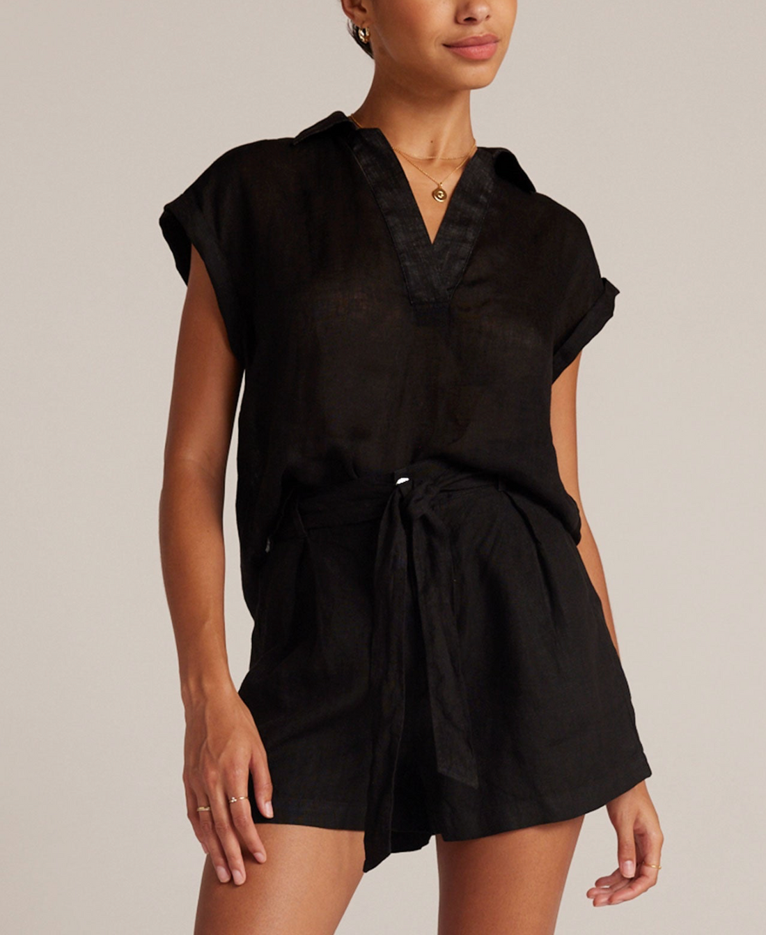 Belted Pleat Front Short