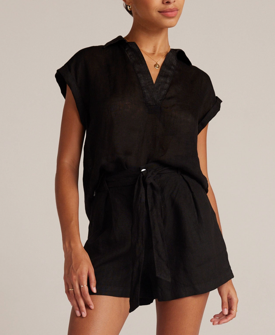 Belted Pleat Front Short