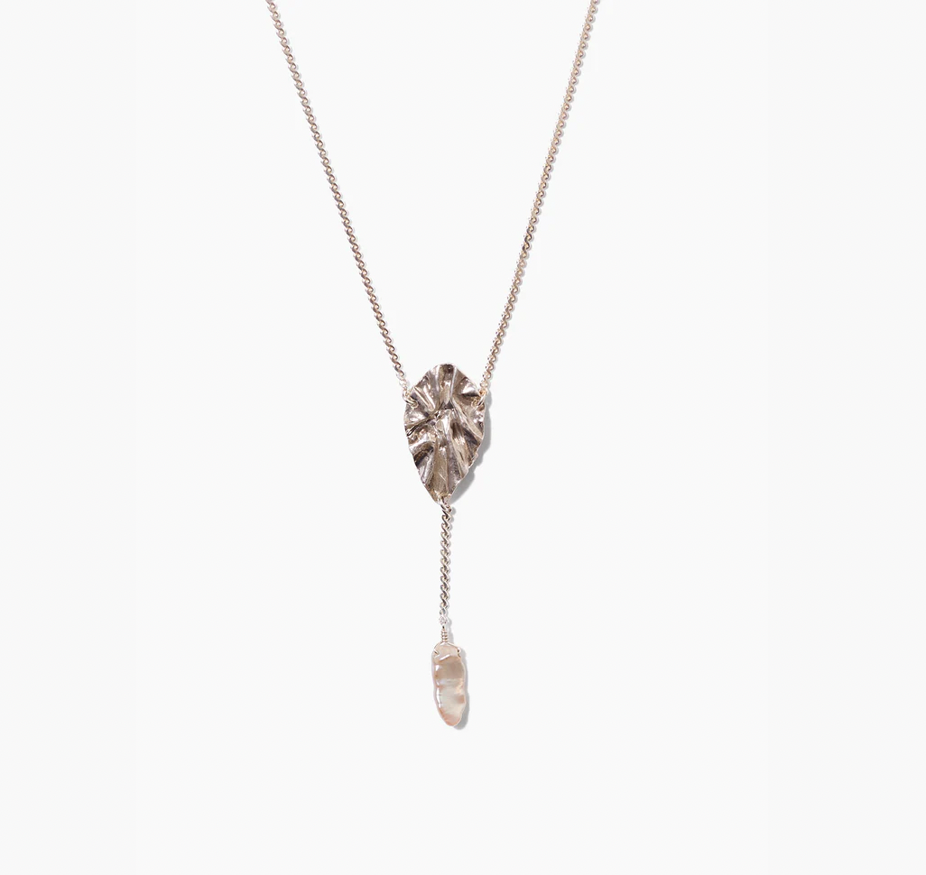 Pearl and Silver Masquerade Pendant Necklace