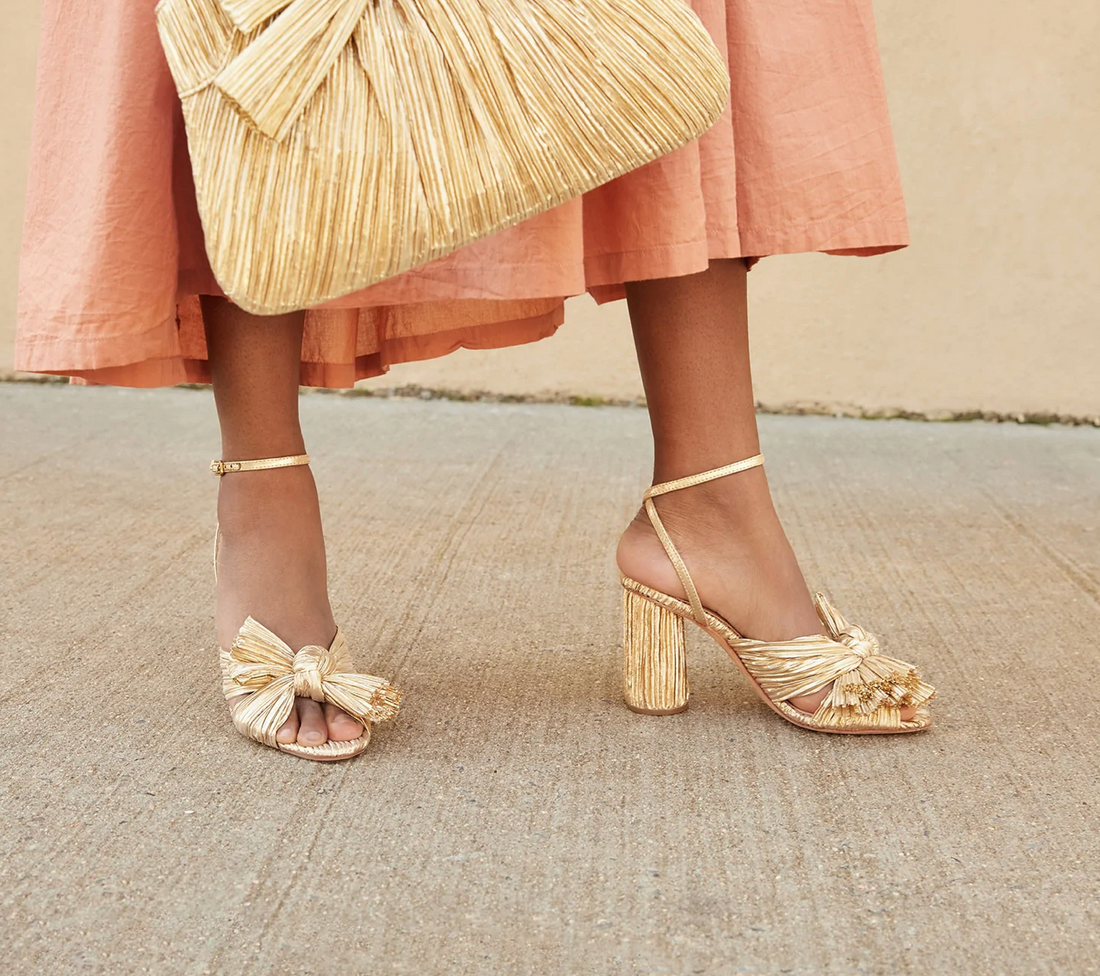 Camellia Pleated Bow Heel