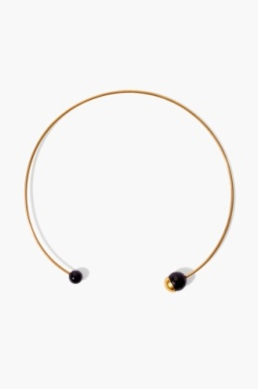 Gold-Dipped Onyx Open Choker