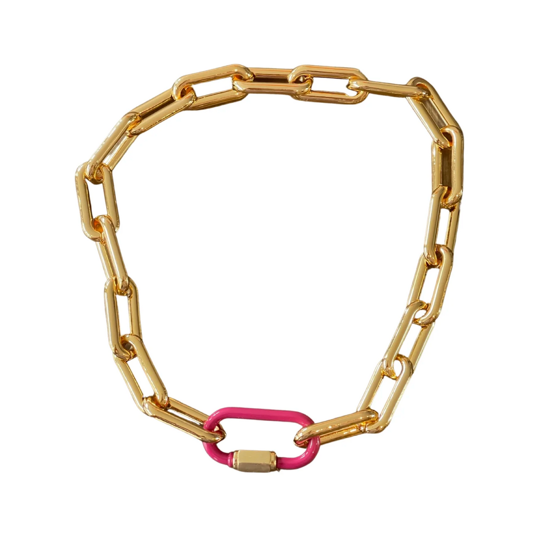Neva Necklace with Pink Clasp