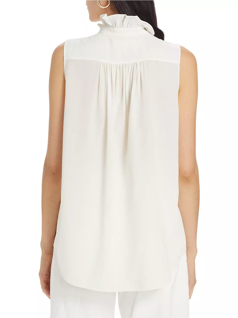 Sleeveless Ruffle Front Blouse