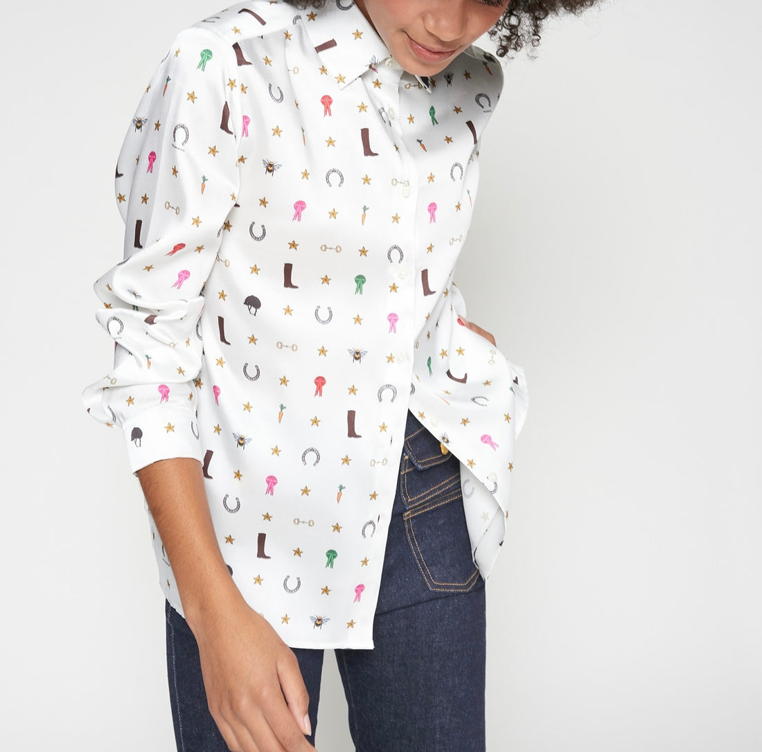 Equestrian Print Blouse