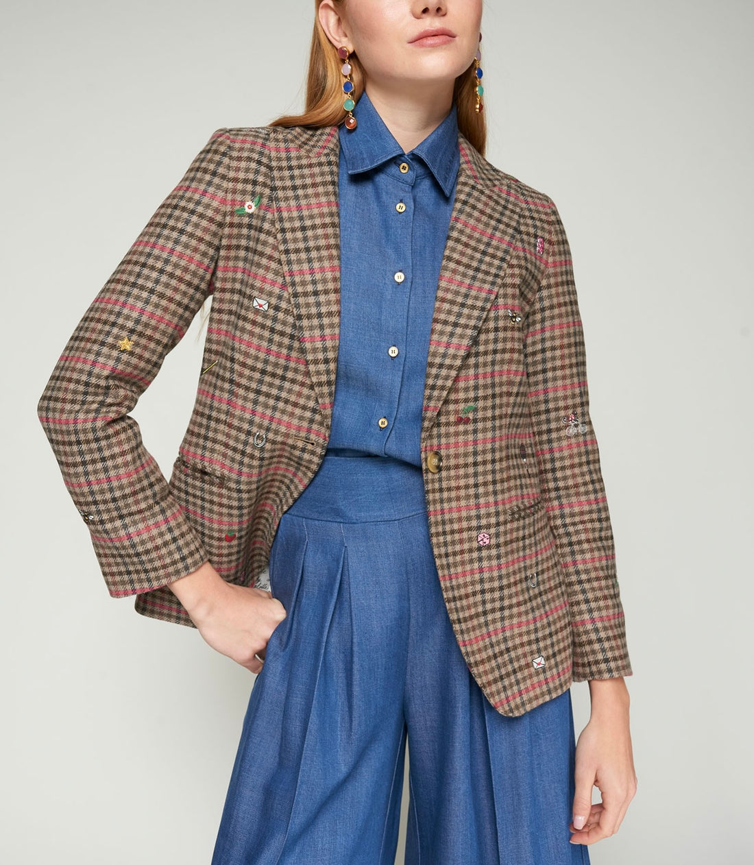 Heather Embroidered Blazer