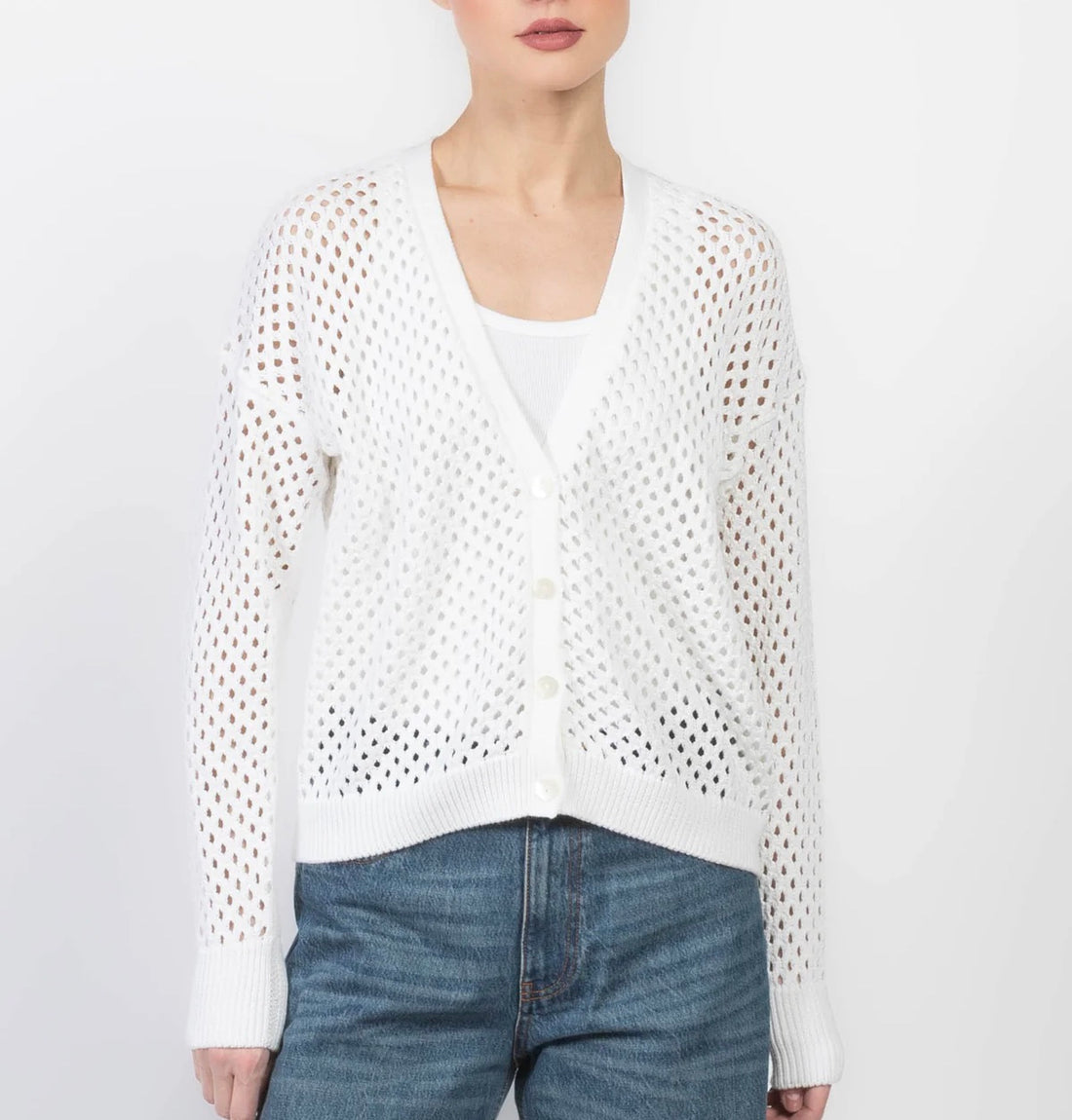 Solid Mesh Cardigan