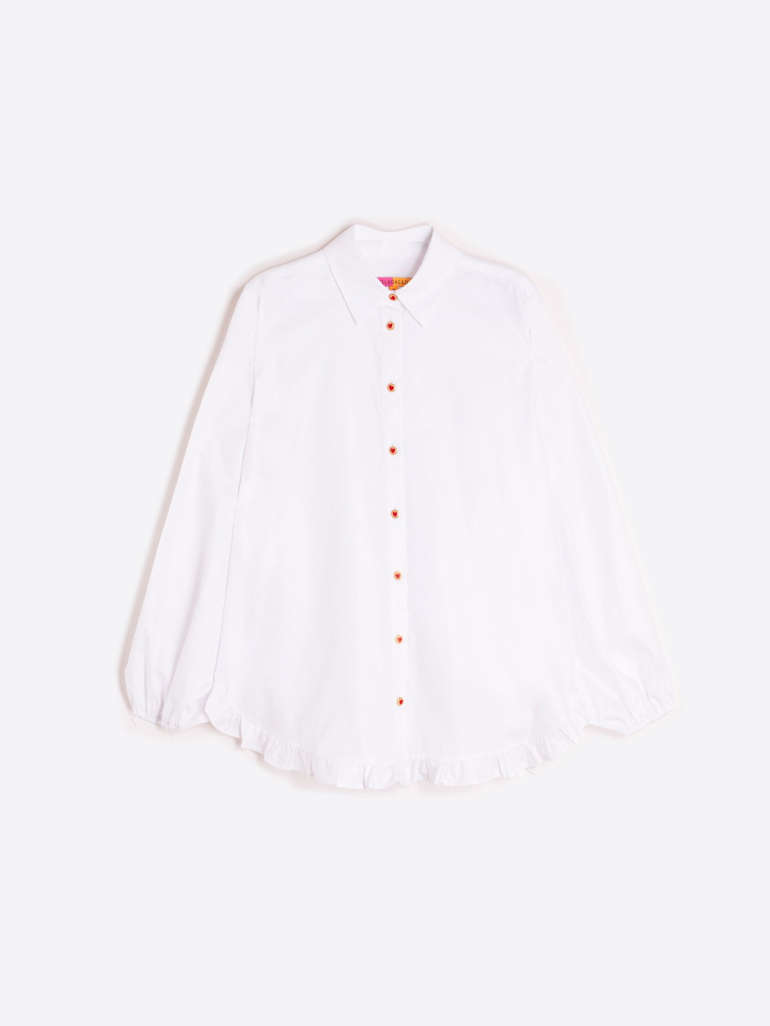 White Ruffle Trim Shirt