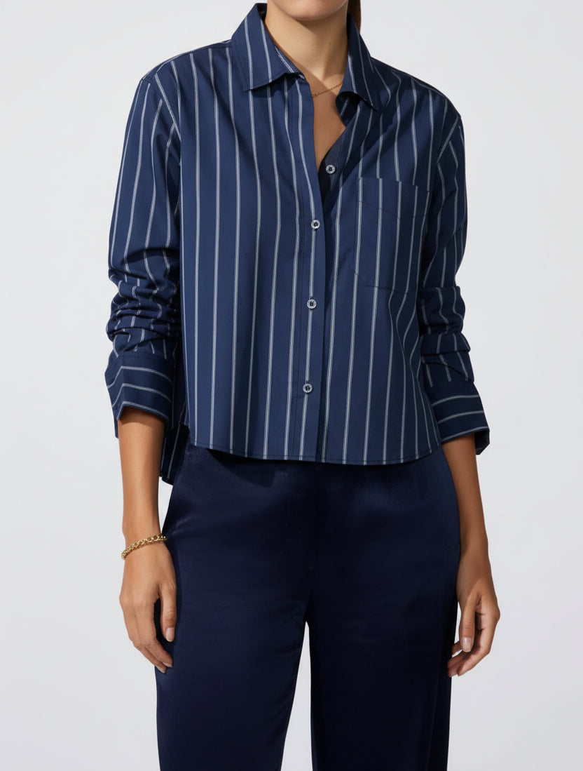 Everyday Crop Shirt In Stripe