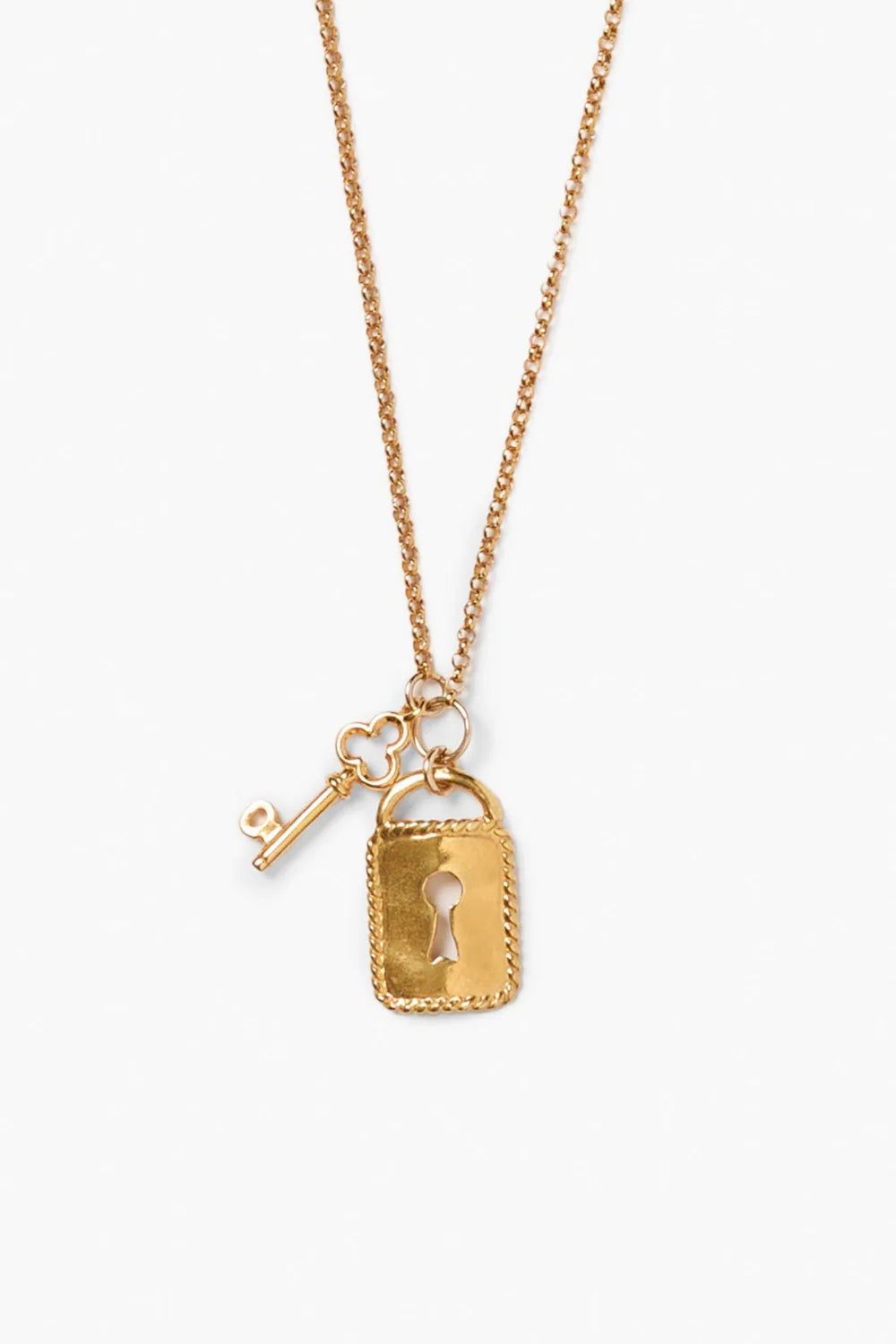 Mini Padlock Necklace Gold
