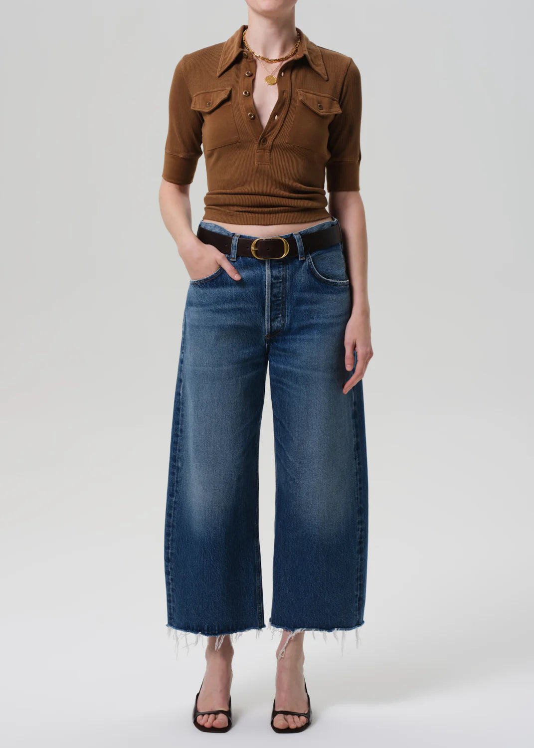 Alya Raw Hem Crop Jean