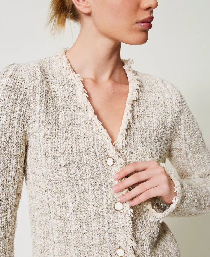 Jacquard Knit Jacket w/ Lurex