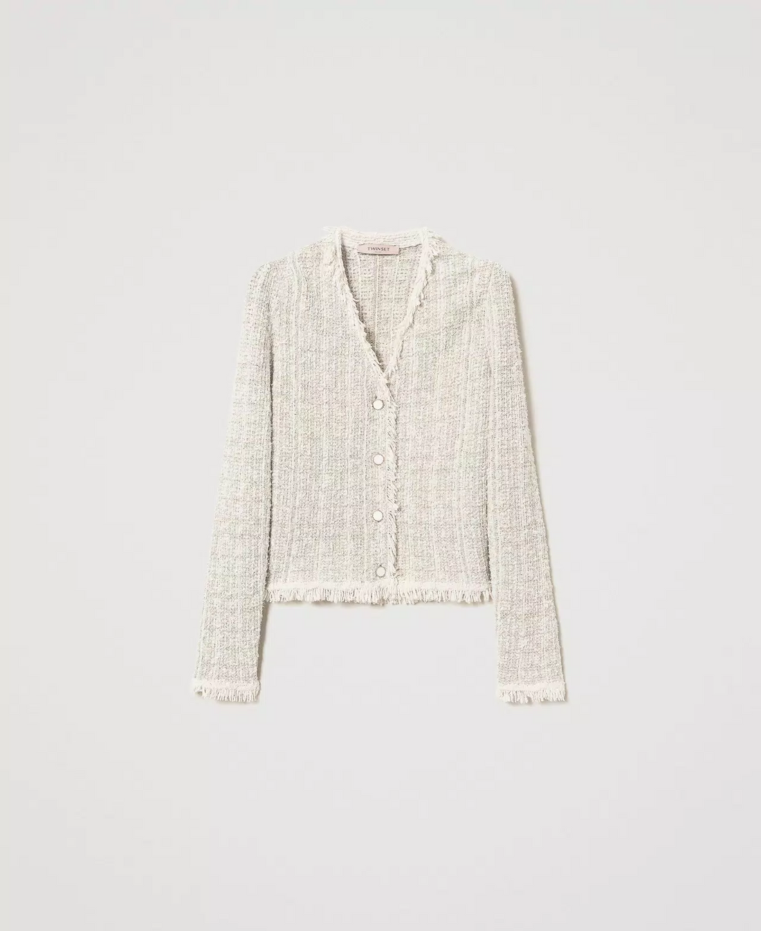 Jacquard Knit Jacket w/ Lurex