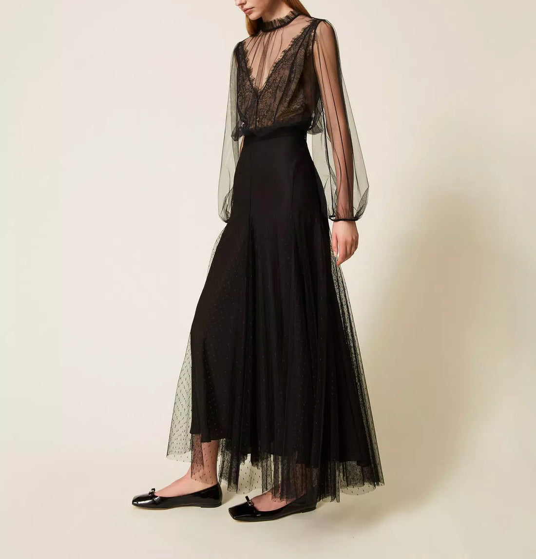 Long Plumetis Tulle Skirt