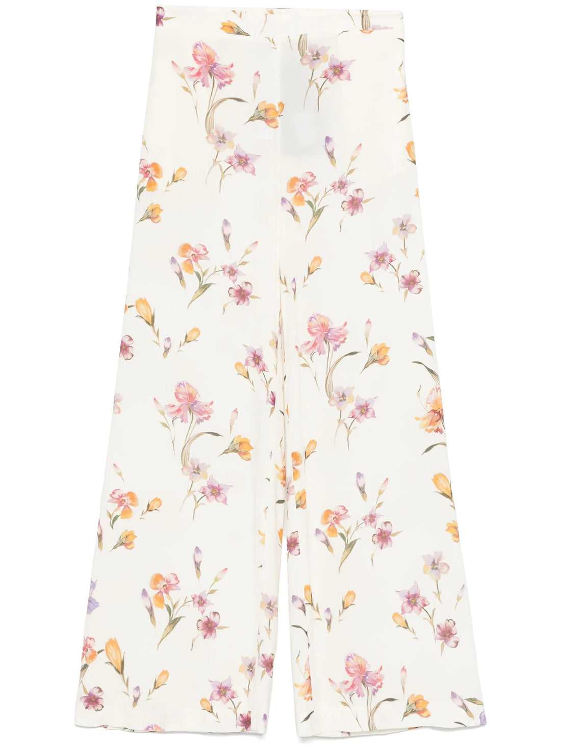 Crepe de Chine Floral Trousers