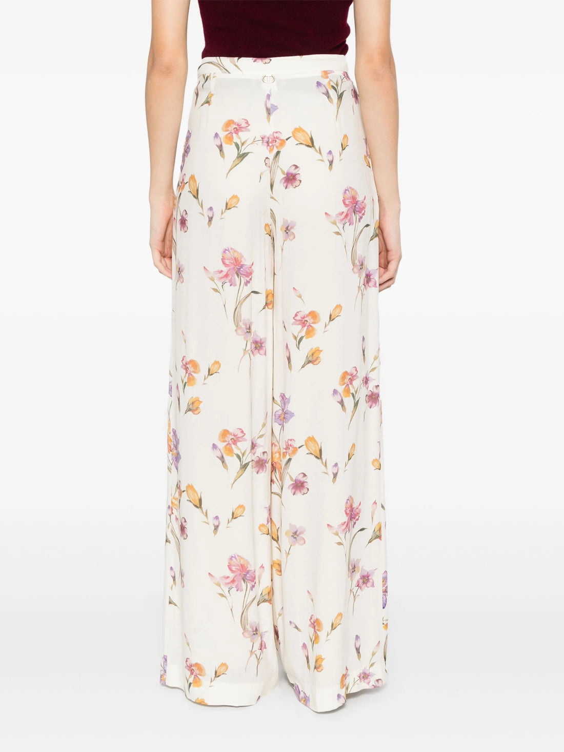 Crepe de Chine Floral Trousers