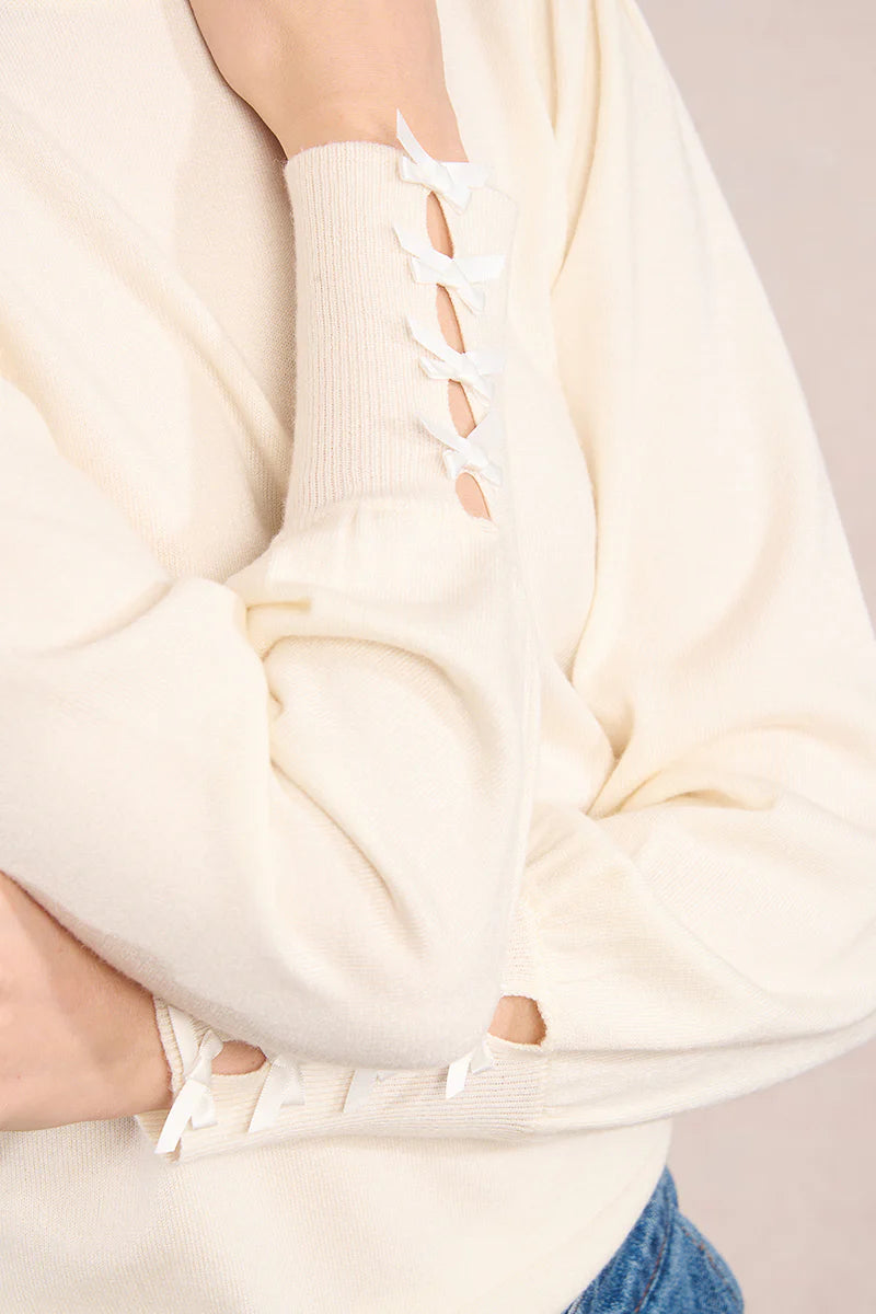 Sweater With Bow Trim