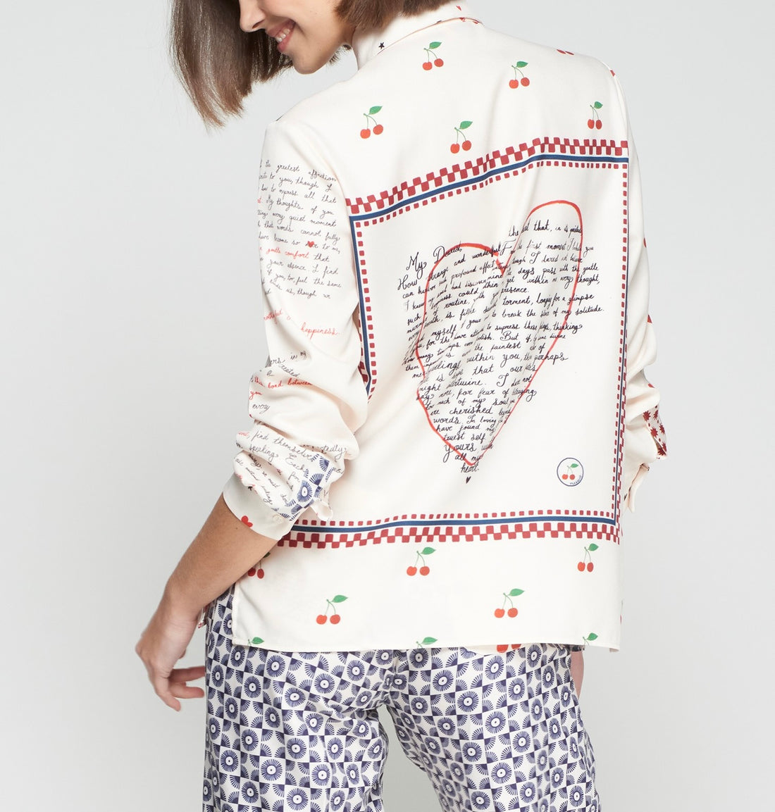 Split Print Blouse