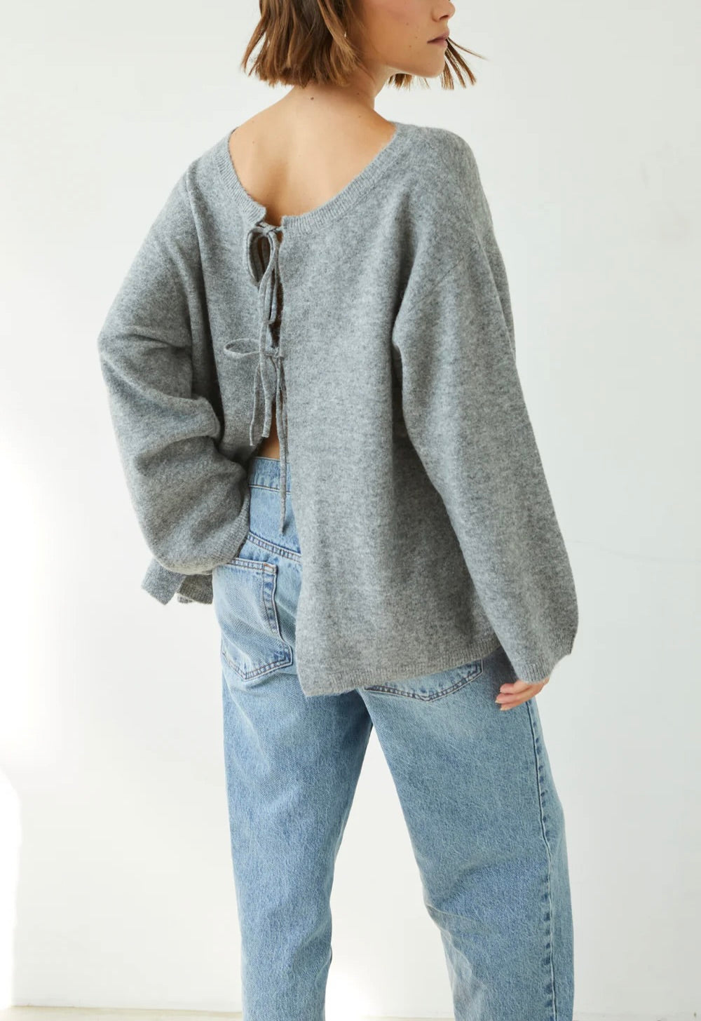 Erin Reversible Cardigan In Grey