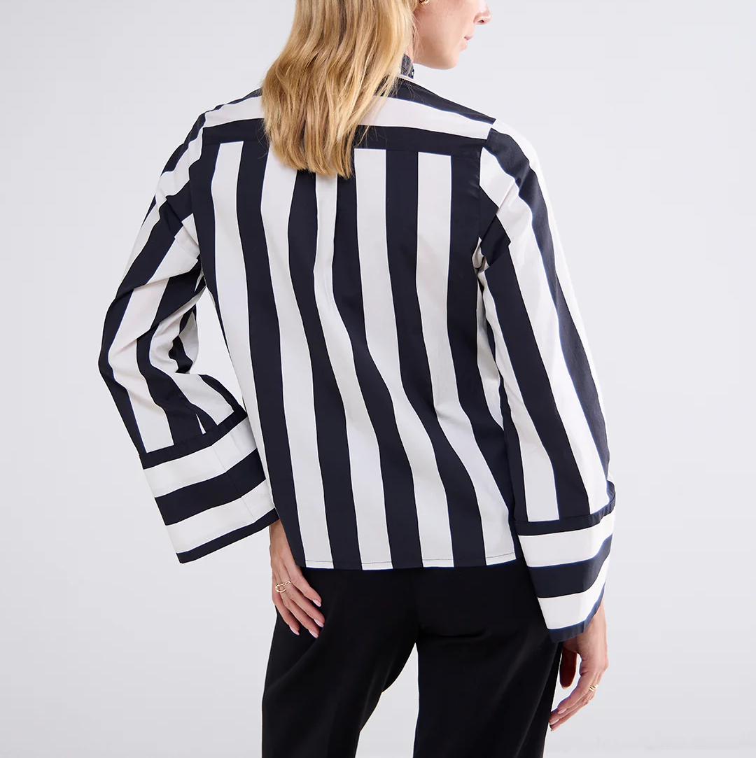 Striped Bow Blouse