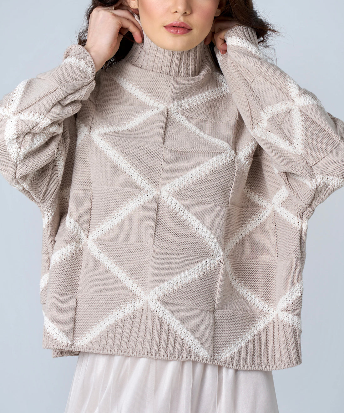 Criss-Cross Cable Knit Sweater