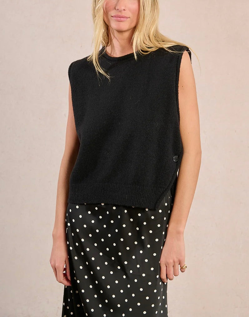 Sleeveless Sweater In Black