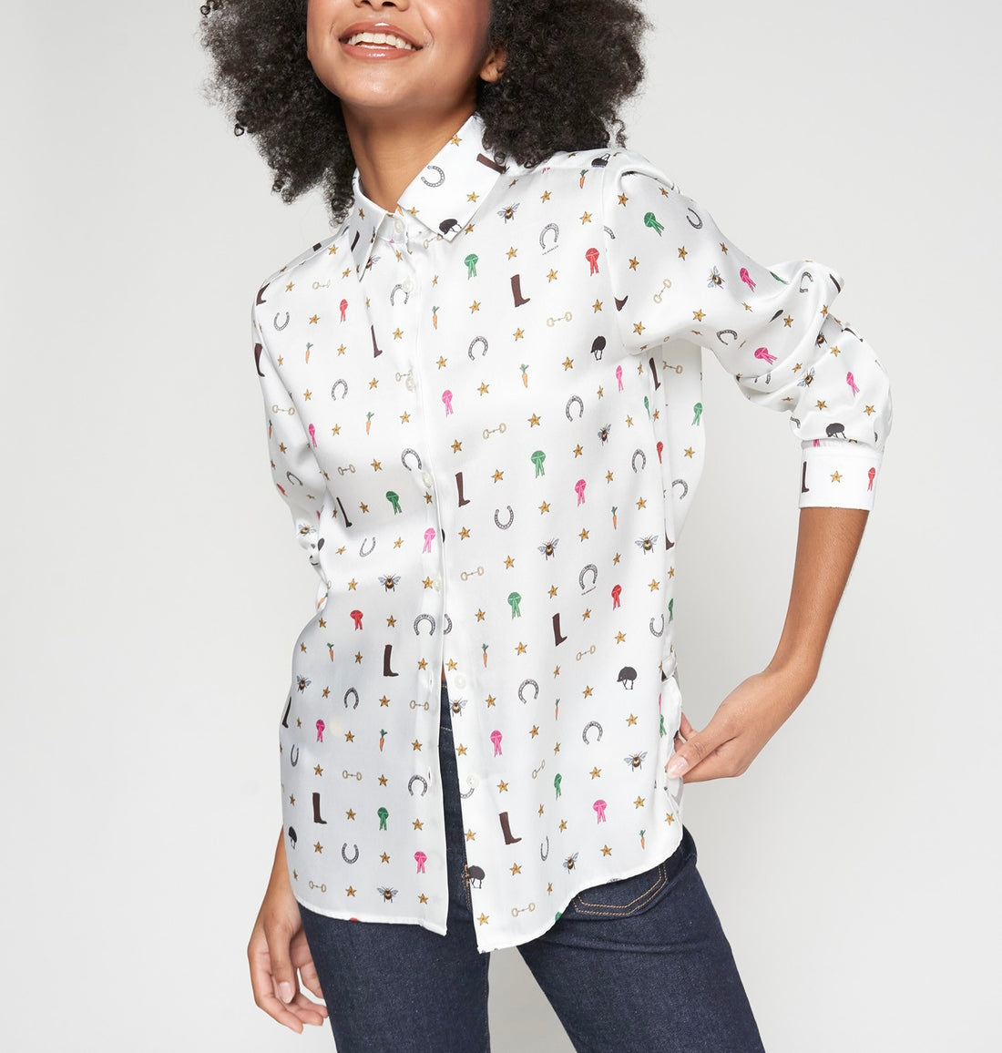 Equestrian Print Blouse