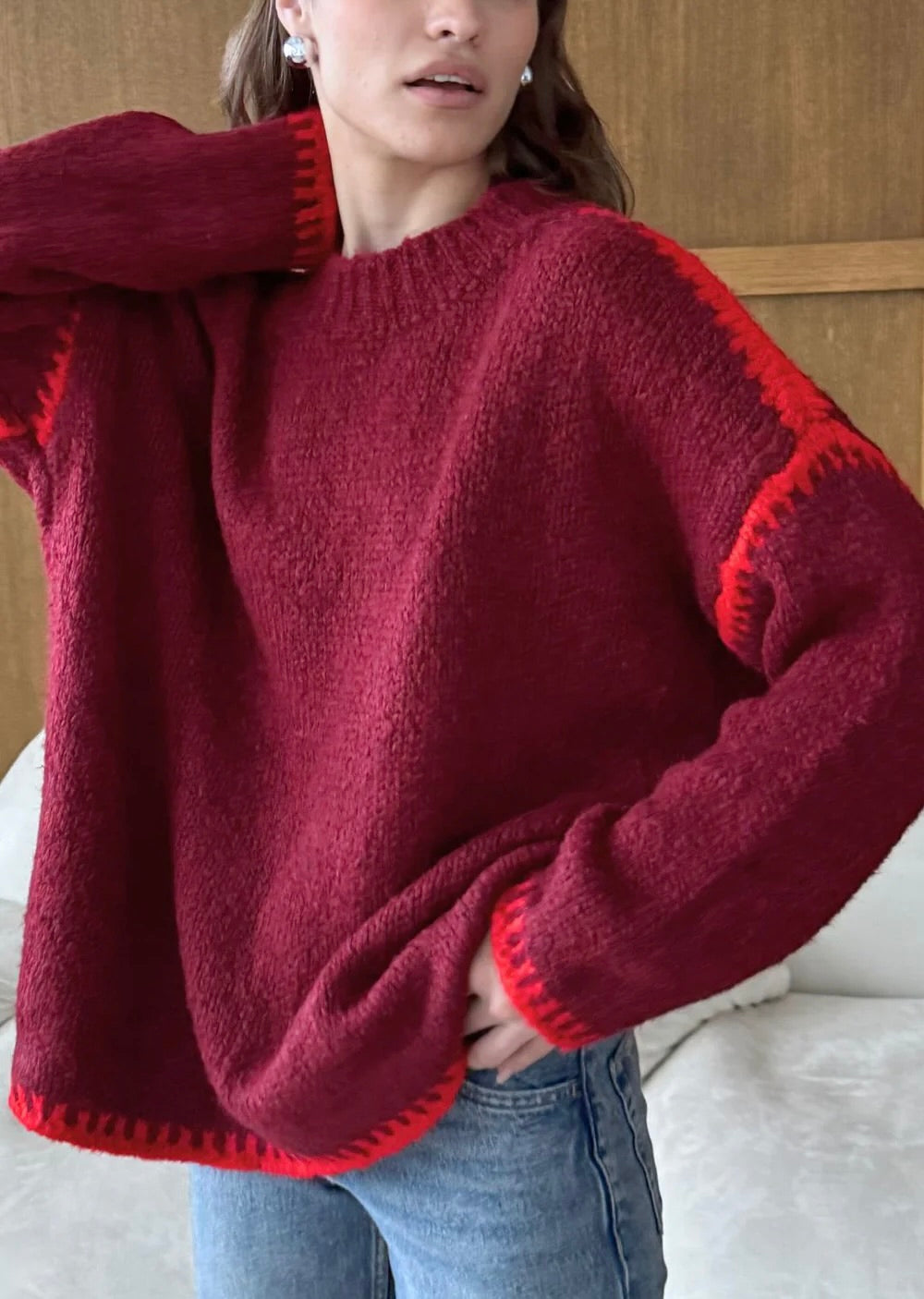 Cleo Sweater In Bordeaux