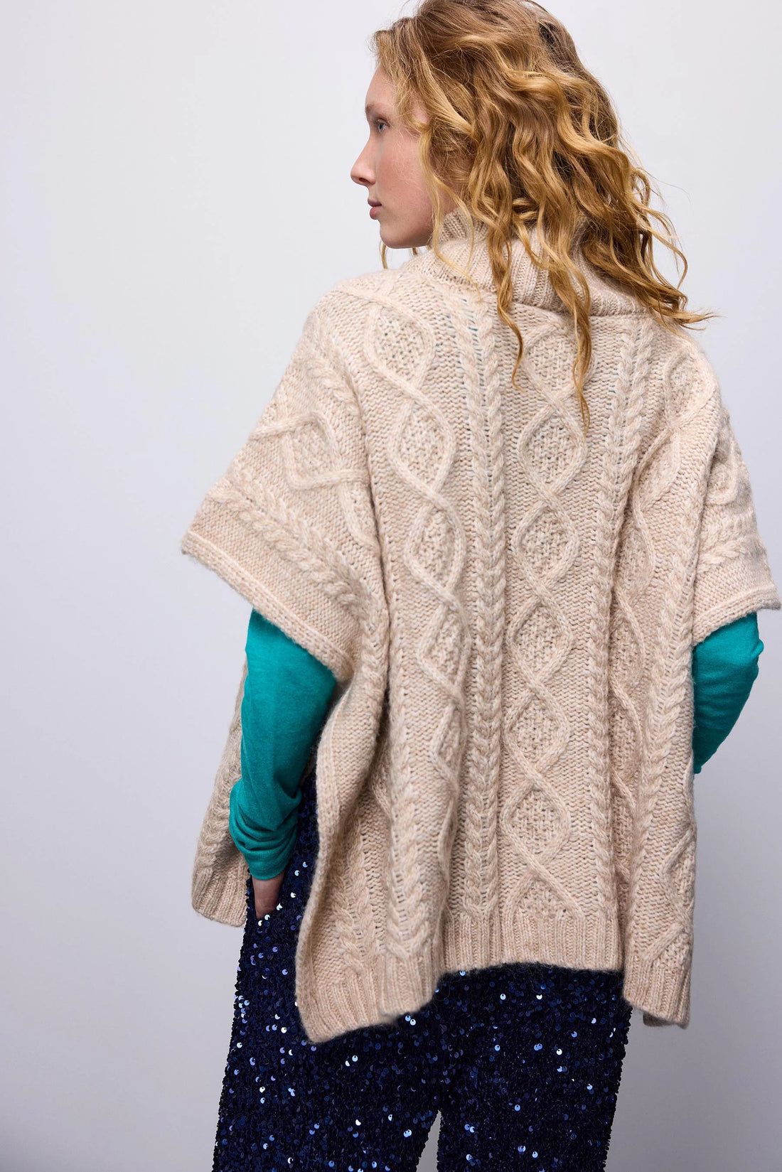 Cable Knit Poncho