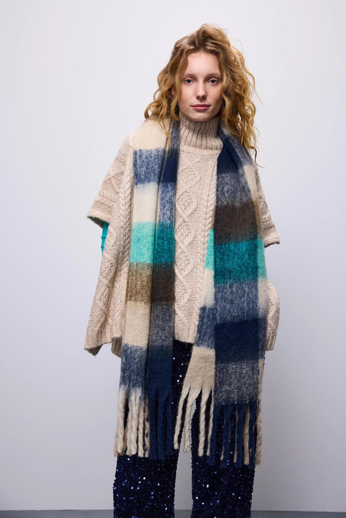 Cable Knit Poncho