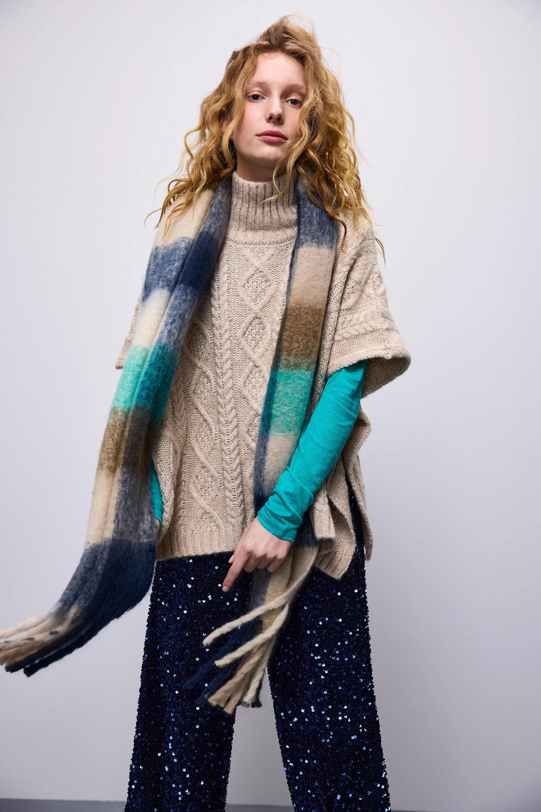 Cable Knit Poncho