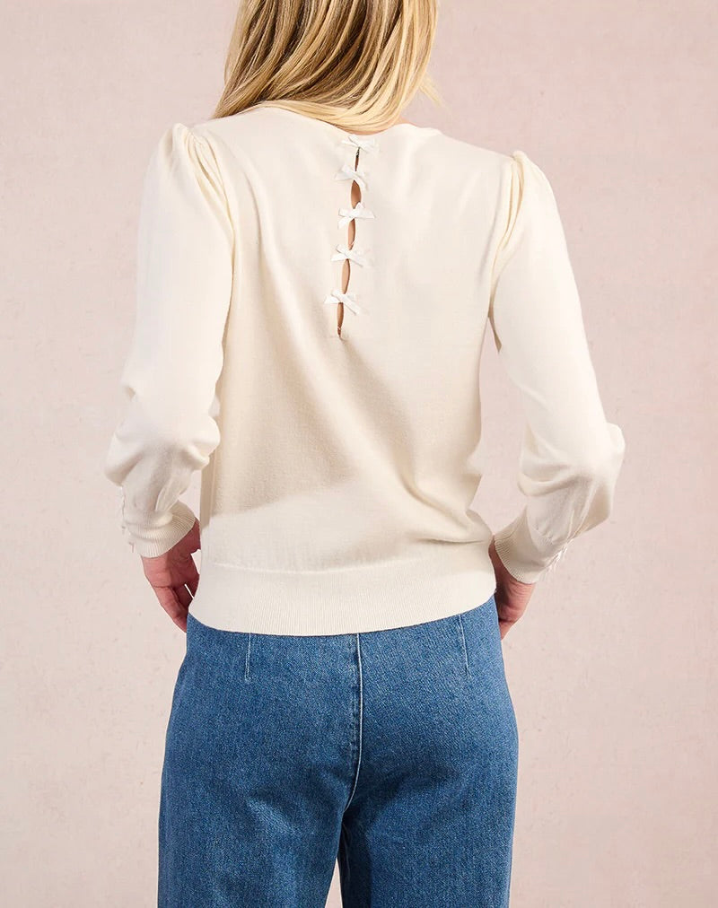 Sweater With Bow Trim