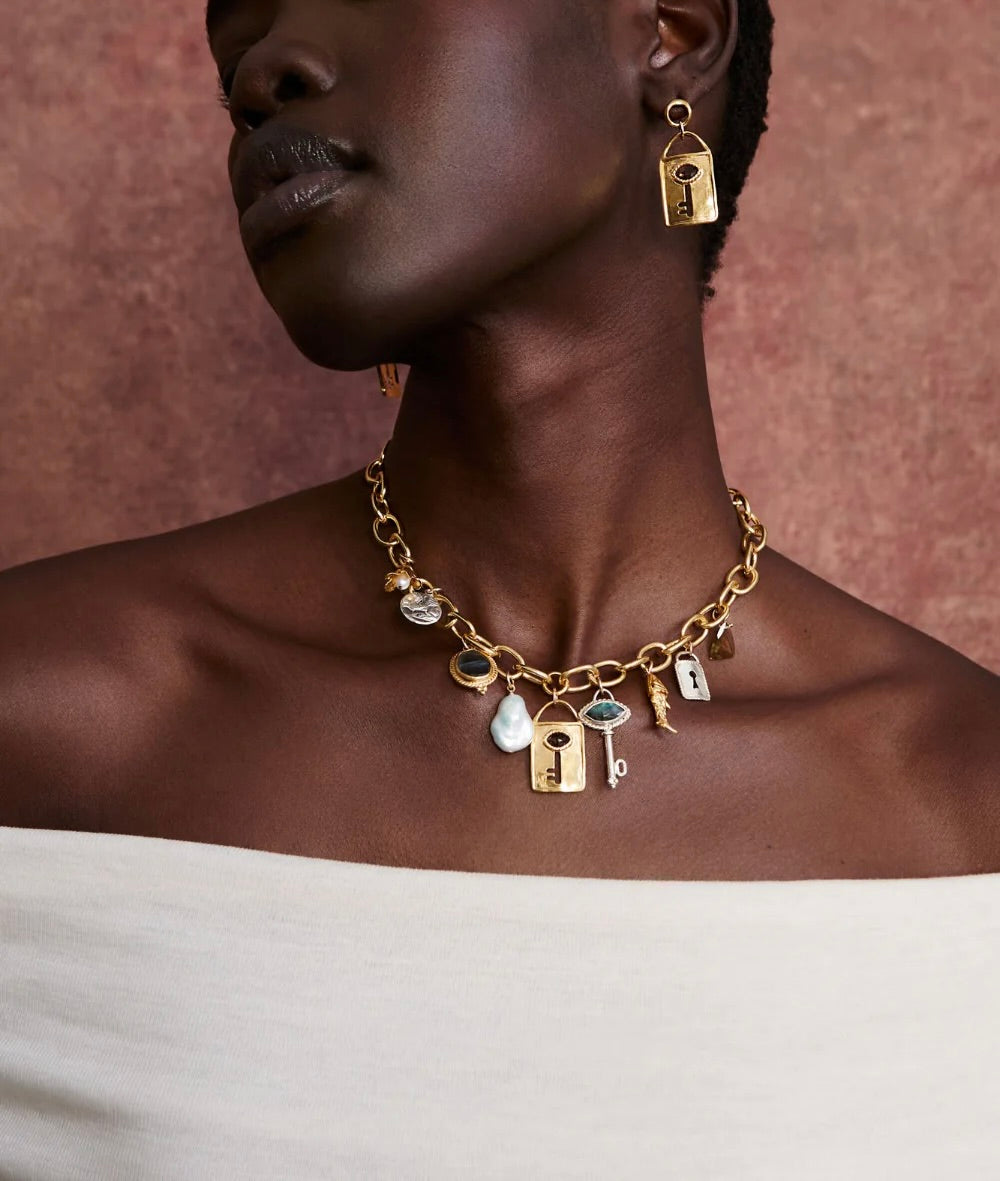 Padlock Earrings Gold