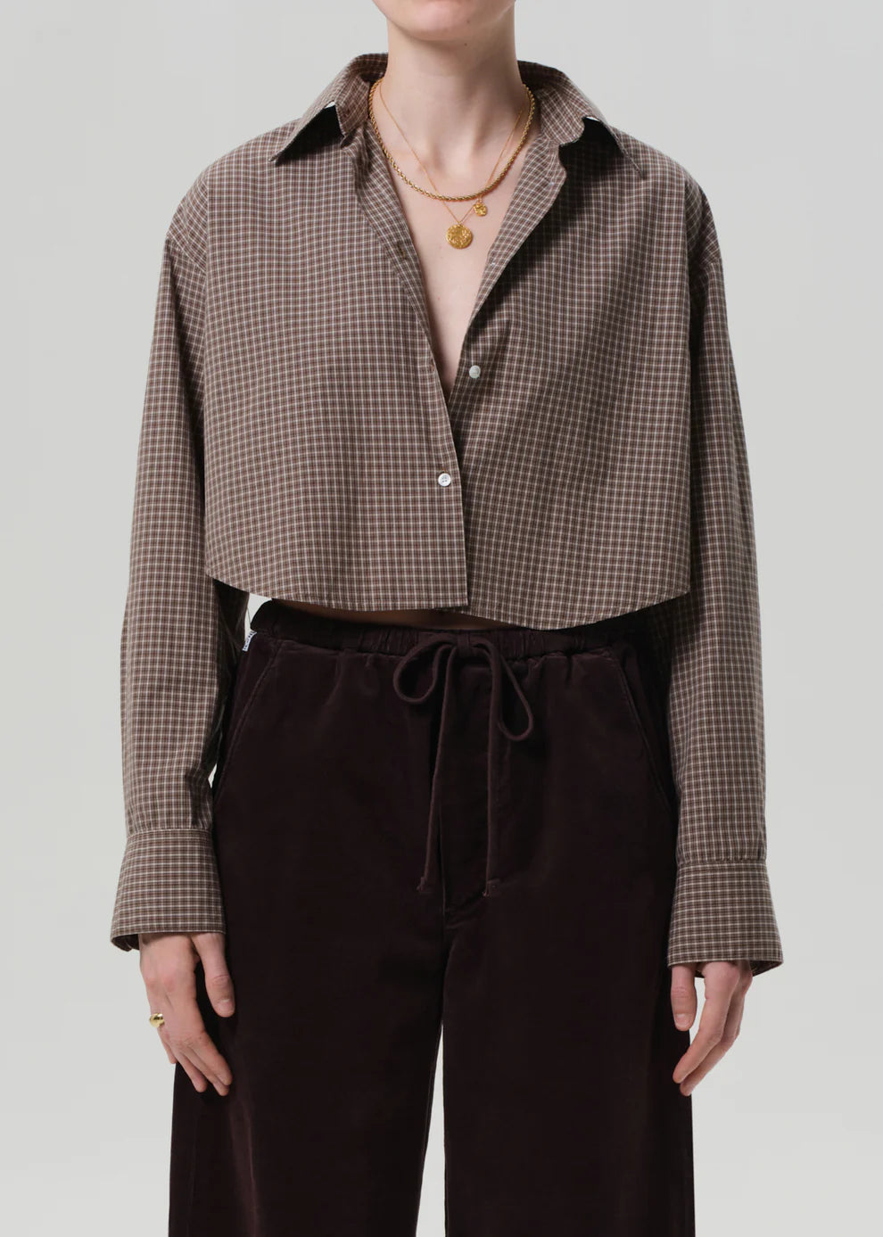 Ana Cropped Plaid Shirt