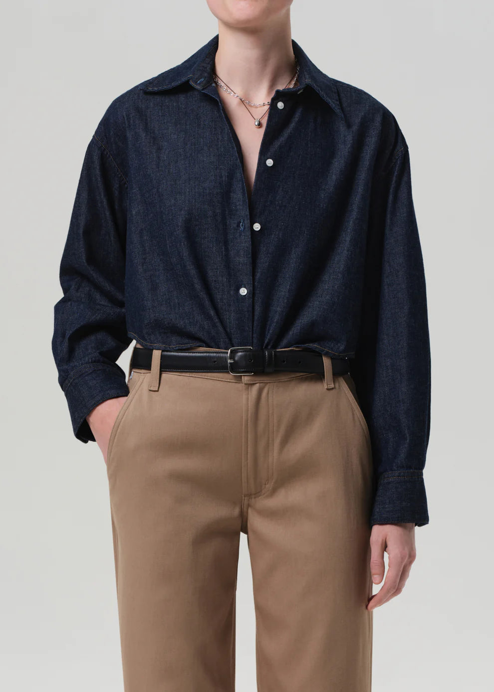 Ana Cropped Denim Shirt