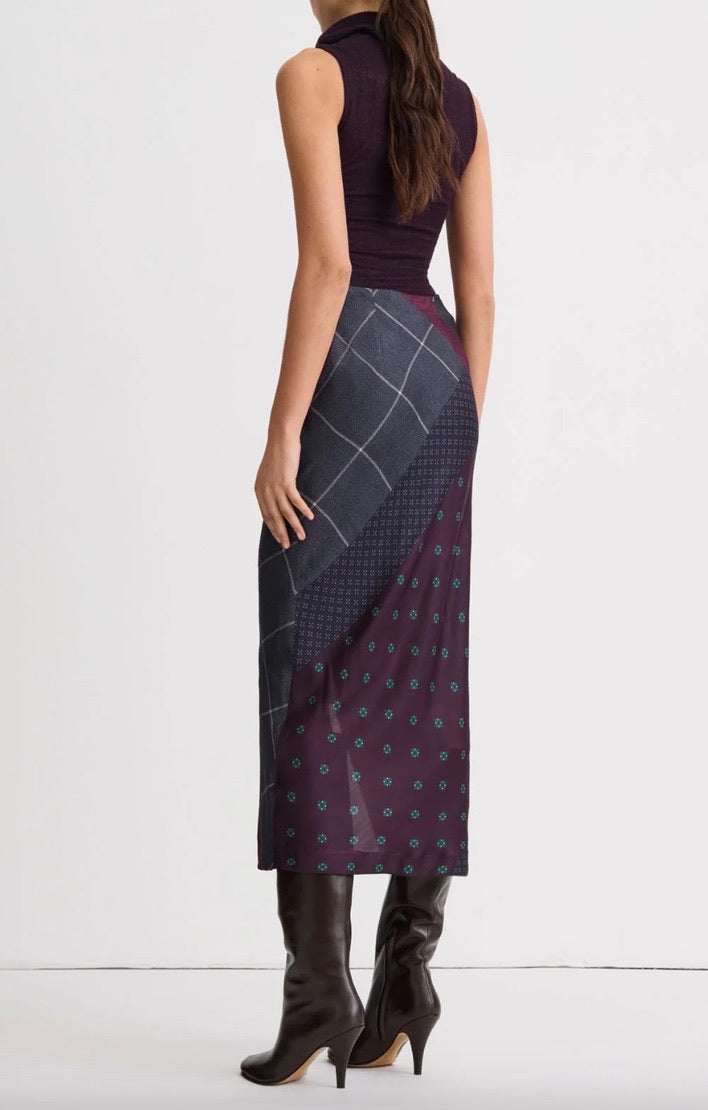 Slate Front Ruffle Skirt
