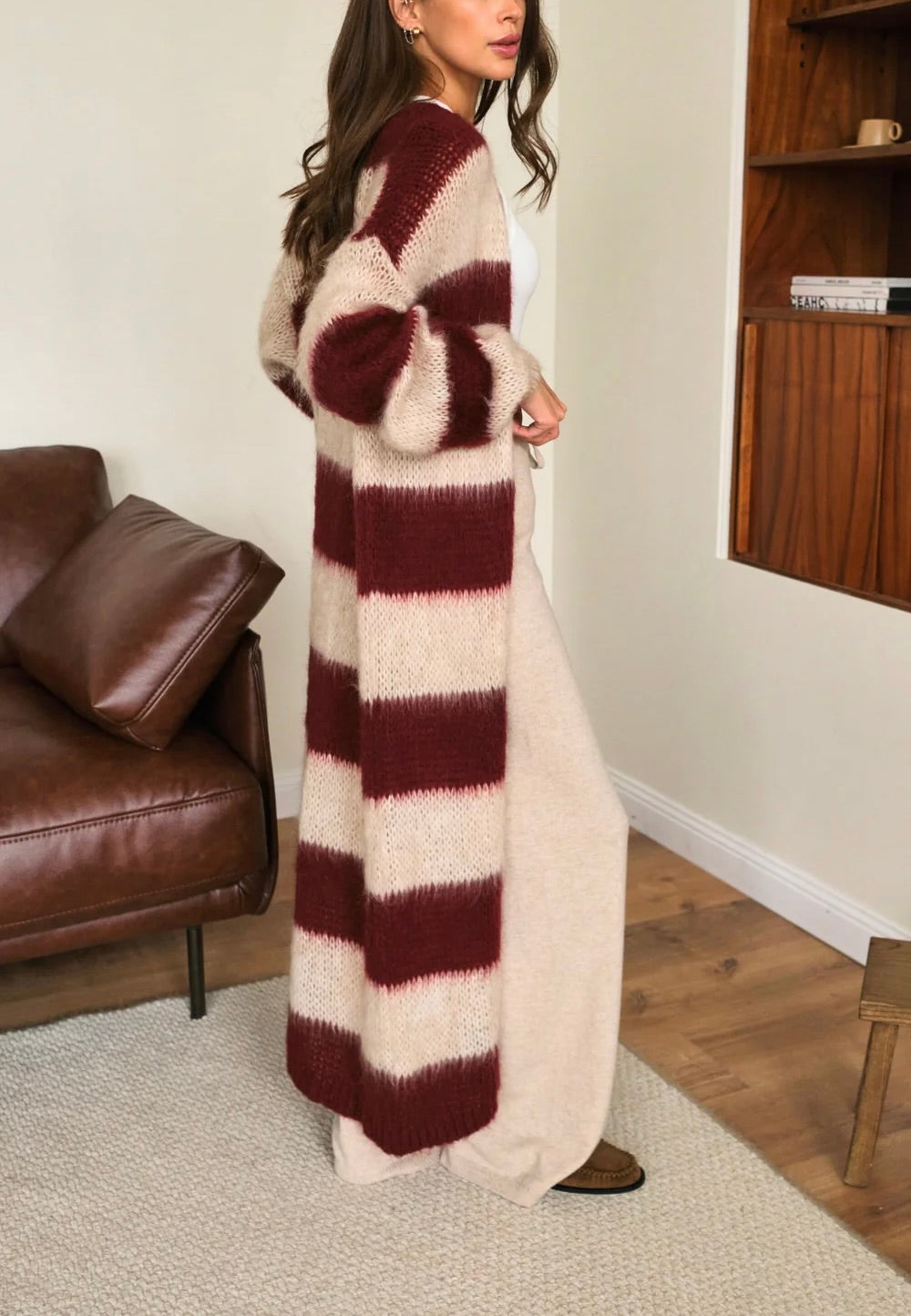 Kay Cardigan In Ruby Stripes