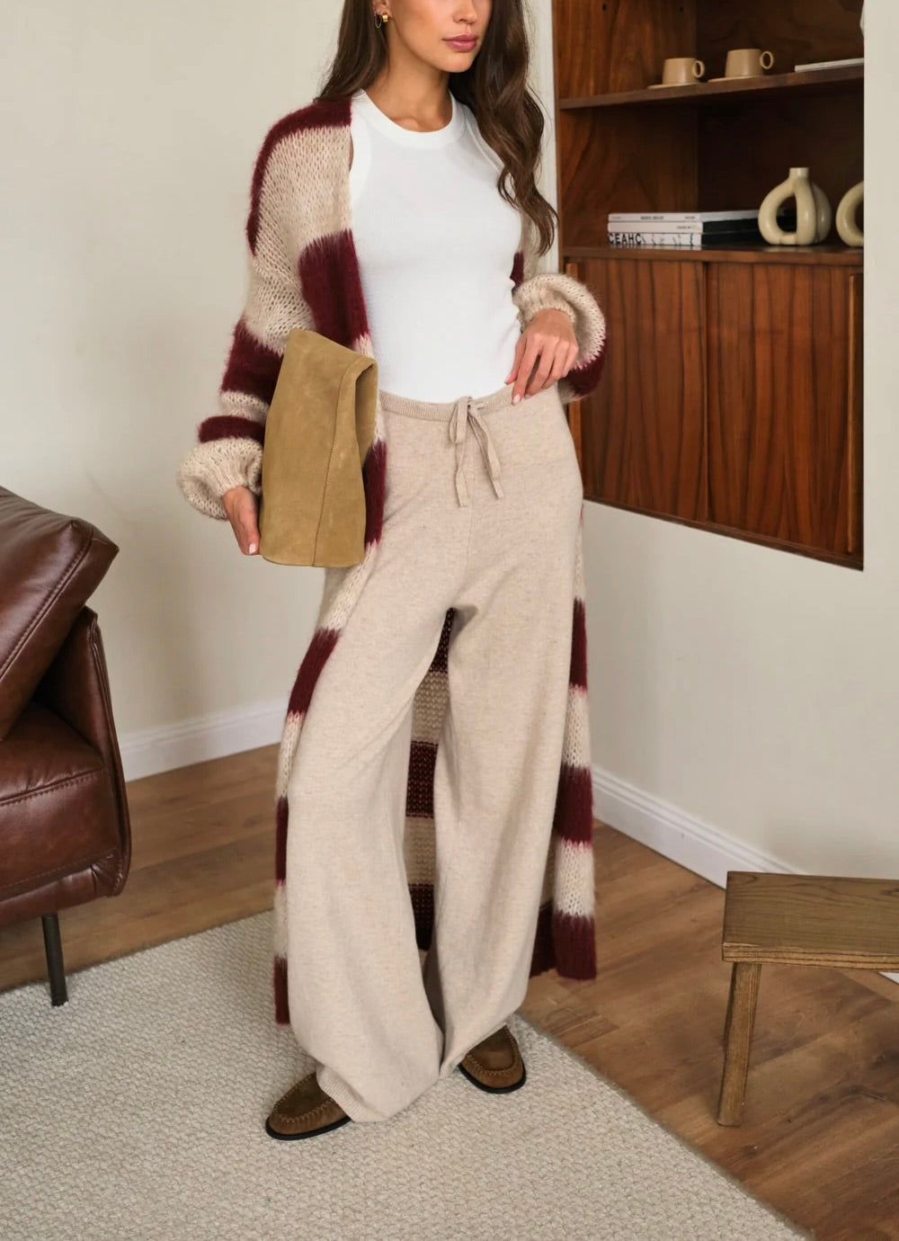 Kay Cardigan In Ruby Stripes