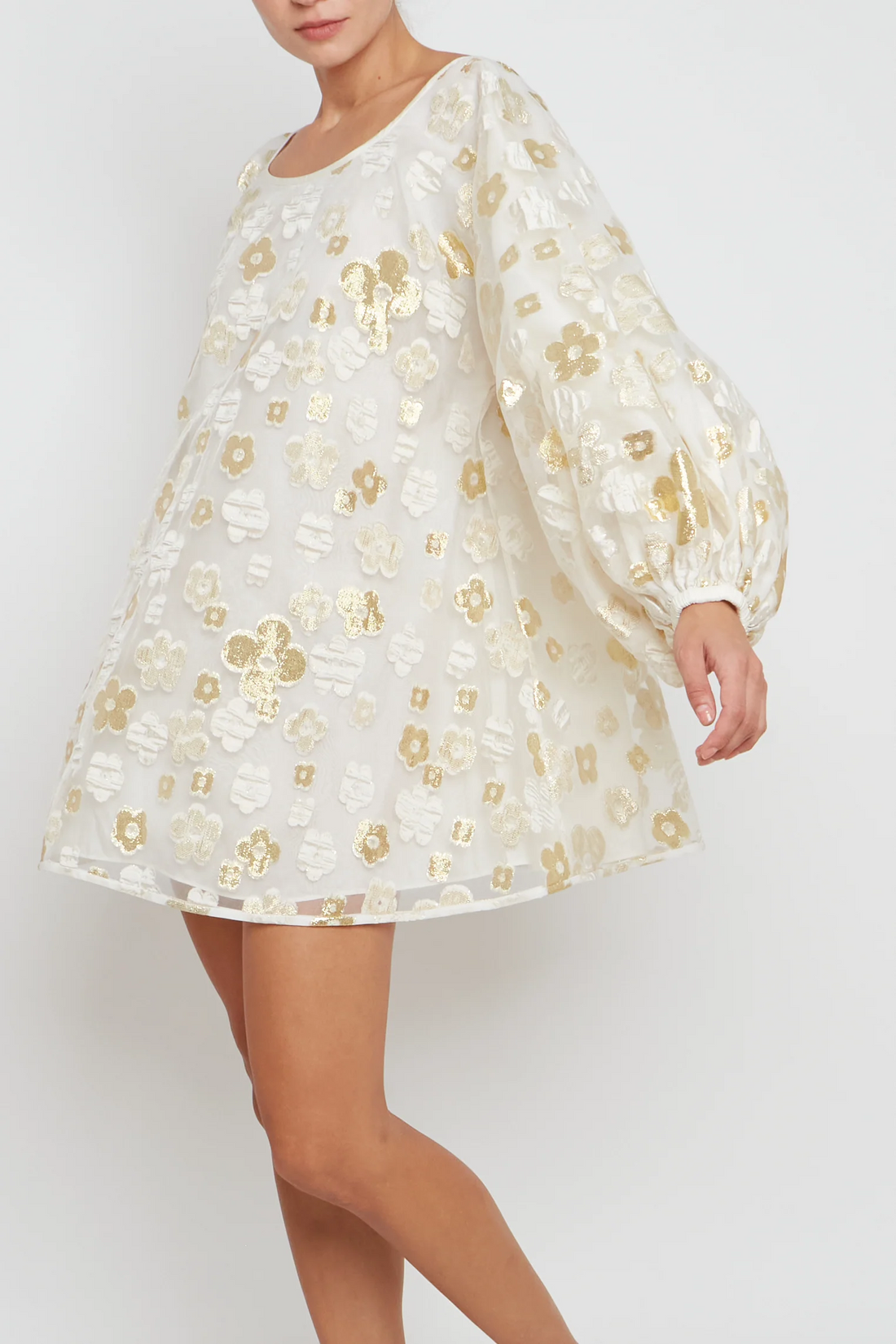 Organza White and Gold Good Luck Dress