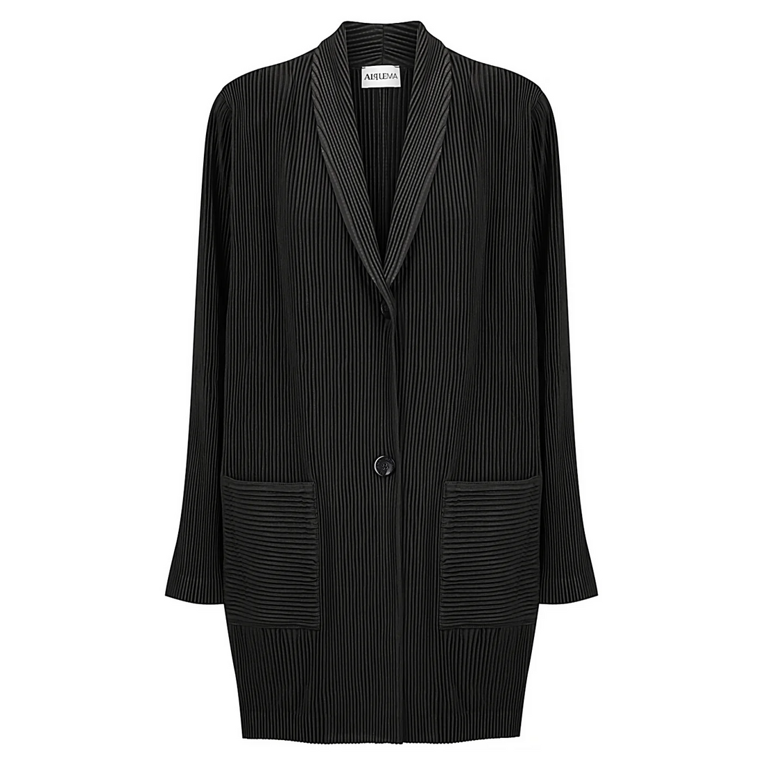 Plisse Blazer Black