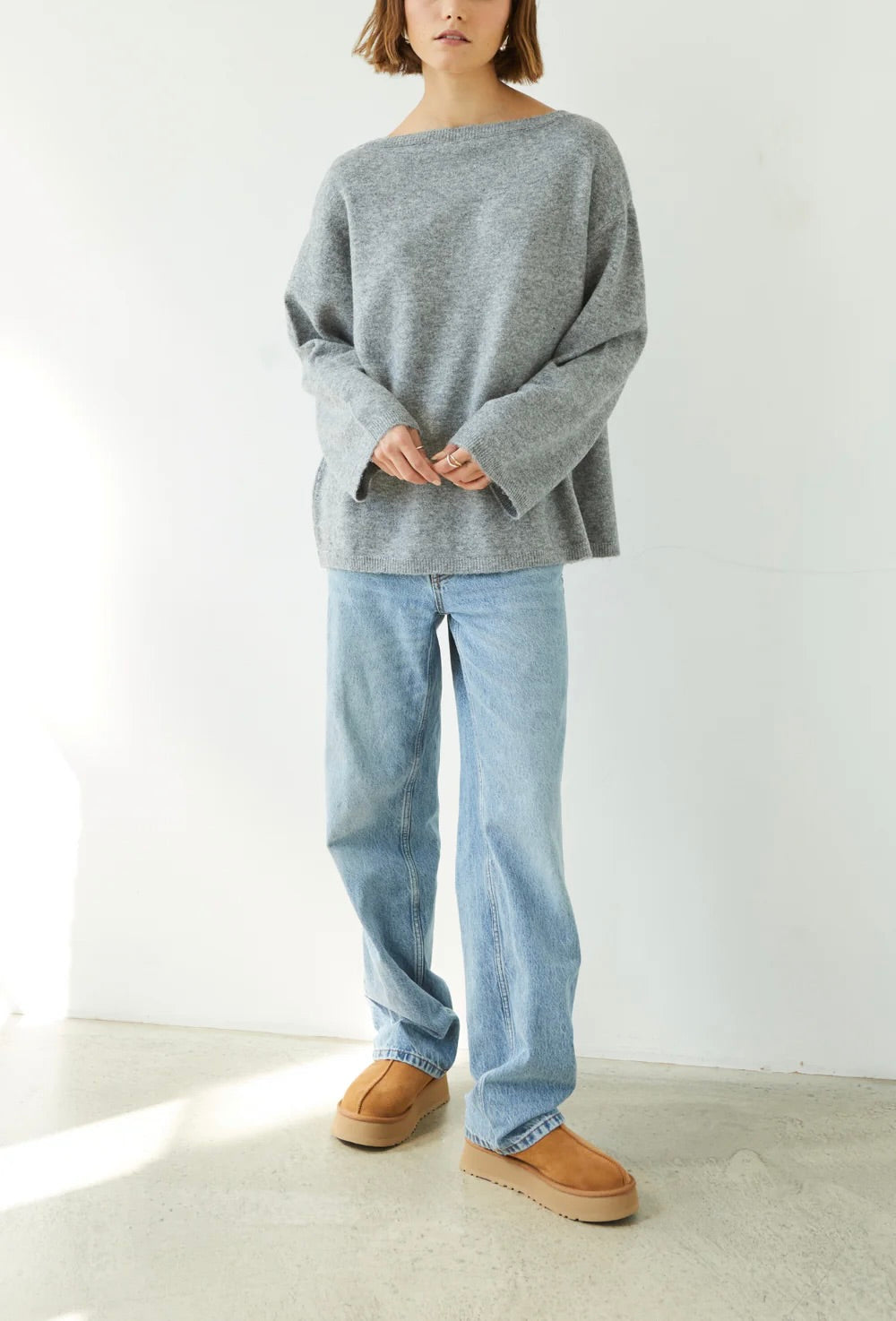 Erin Reversible Cardigan In Grey