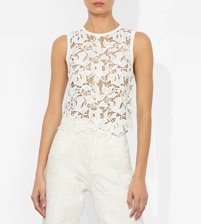 sahara Drawstring Flower Motif Camisole