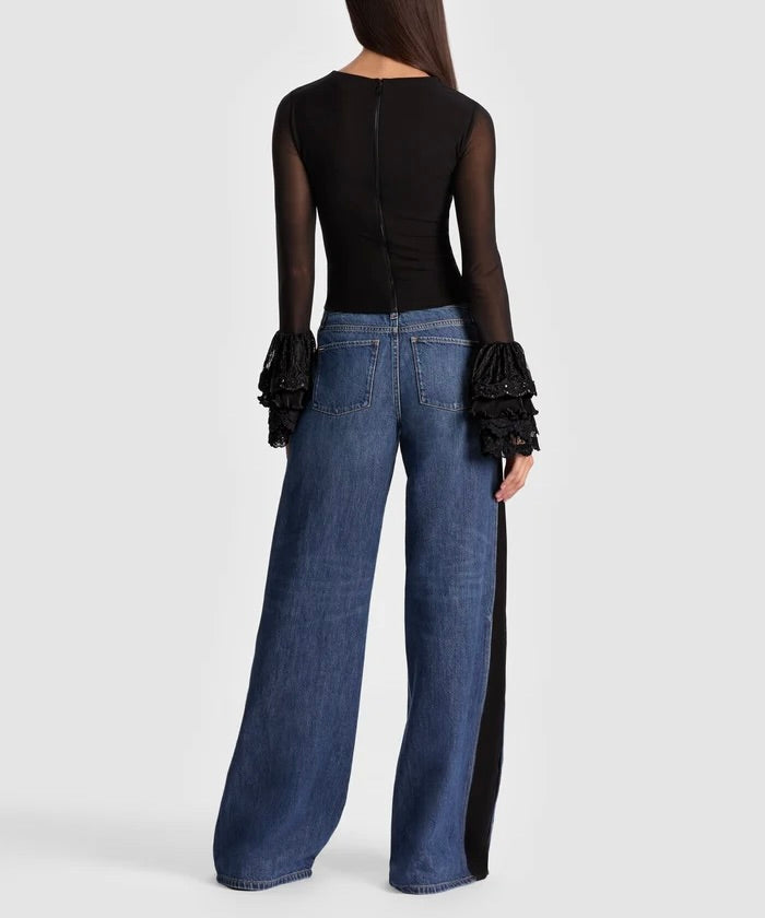 Delaina Top with Ruffle Cuff