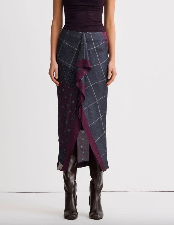 Slate Front Ruffle Skirt