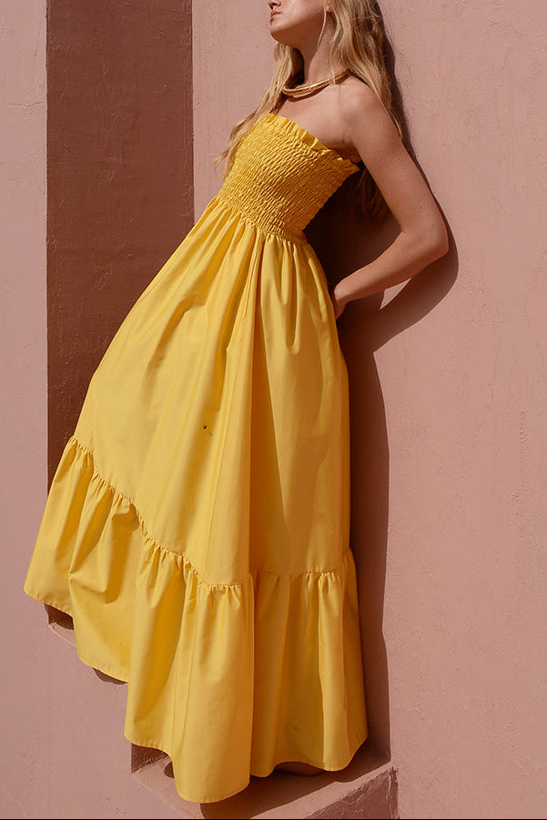 Strapless Dress in Yellow