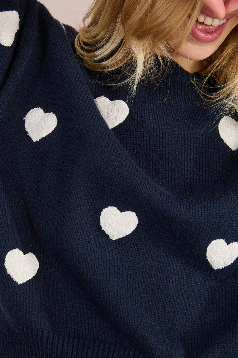 Sweater With Embossed Heart